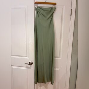 WeWoreWhat Strapless Sage Dress